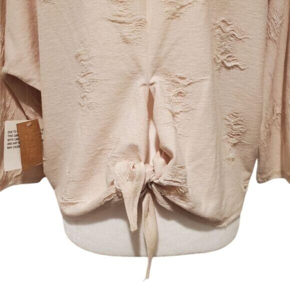 Rachel Roy Distressed Crop Sweatshirt Womens Small - Picture 7 of 13